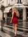 Red tweed dress with an asymmetric skirt, Red, XS, Mini