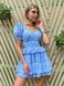 Воздушное голубое шифоновое мини платье, Голубой, XS, Мини
