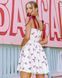 Ivory silky satin dress with push up cups and burgundy ribbons, Ivory, XS, Above the knee