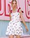 Ivory silky satin dress with push up cups and burgundy ribbons, Ivory, XS, Above the knee