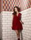 Red knitted dress with velvet bands, Red, XS, Above the knee