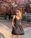 Black tweed cotton dress with velvet straps, Black, XS, Mini