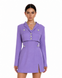 Lilac linen mini dress with pearl buttons and cropped blazer with pearl buttons, Lilac, XS