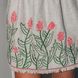 Sleeveless Pearl Tweed Dress with Embroidery Flowers, Cream, XS, Mini