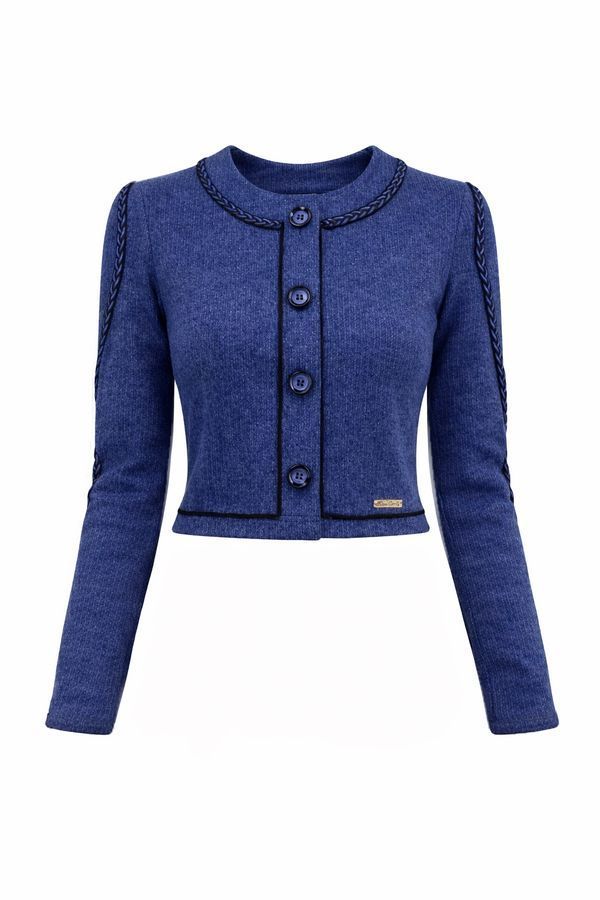 Blue knitted cardigan, XS