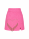 Wool pink skirt with crystal heart, Pink, XS, Mini