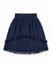 Double flounce dark blue tweed skirt, Blue, XS, Mini