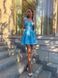 Sky blue tie shoulder embroidered cotton batiste dress, Blue, XS, Mini