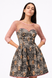 Monochrome caramel argyle jacquard dress, XS, Mini