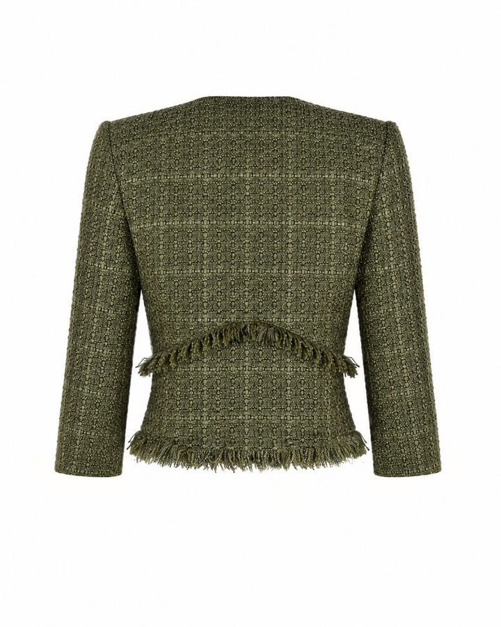 Crocodile tweed jacket, Green, XS