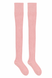 Pink Ribbed Over-the-Knee Socks, Pink, one size