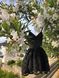 Черное гипюровое платье на лямках с чашечками, Черный, XS, Мини
