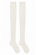 White Ribbed Over-the-Knee Socks, White, one size