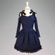 Dark blue tweed dress with bows, Dark blue, XS, Mini
