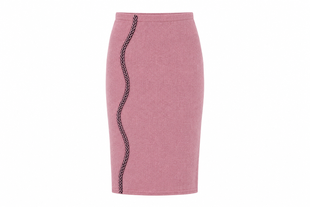 Pink knitted midi skirt, Pink, S, Above the knee