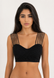 Black guipure top, Black, XS