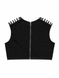Black guipure top, Black, XS