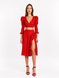 Red midi embroidered cotton batiste skirt, Red, Custom made