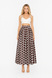 Skirt on the floor in brown dots, Brown, XS, Maxi