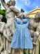 Голубое корсетное гипюровое платье с чашечками Пуш Ап, Голубой, XS, Мини