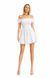 White mini dress from embroidered cambric with short sleeves, White, XS, Mini