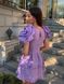 Lilac embroidered batiste dress with volumetric rose sleeves, Lilac, XS, Mini